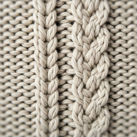 Knitted woolen fabric as background, closeup. Macro photography