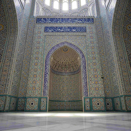 Interior of the Great Mosque in Samarkand, Uzbekistanの写真素材