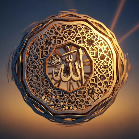 Arabic Calligraphy Ramadan Kareem. 3D illustration.の写真素材