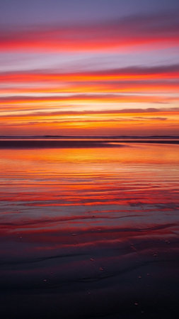 beautiful sunset on the beach. long exposure. shallow depth of field