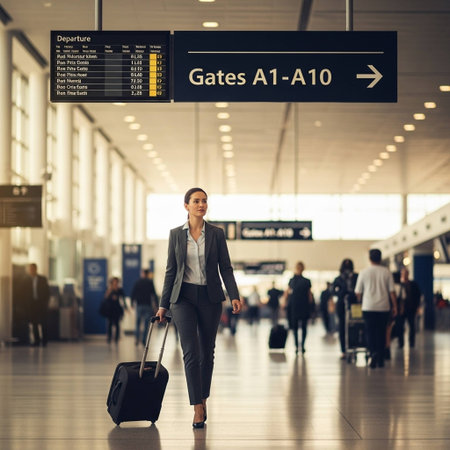 Businesswoman Travel Departure Departure Boarding Airport Conceptの写真素材