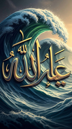 Vector illustration with a wave background.