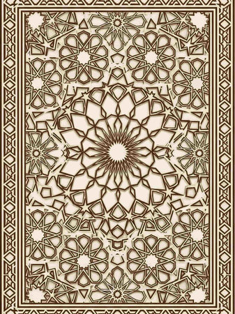 Arabic pattern. Template for carpet, shawl, carpet. Vector illustration.