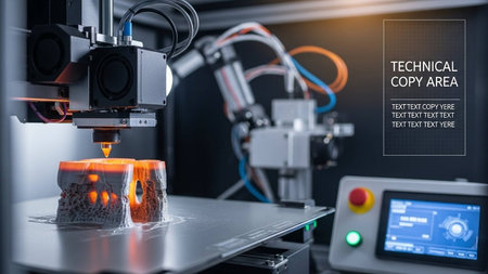 The 3d printer is printing the molten metal in the laboratory.