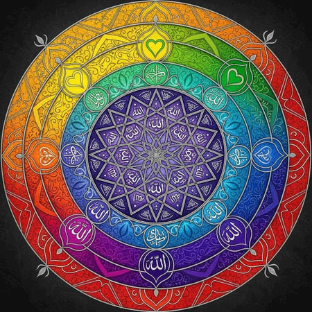 Colorful mandala on blackboard. Vector illustration for your design