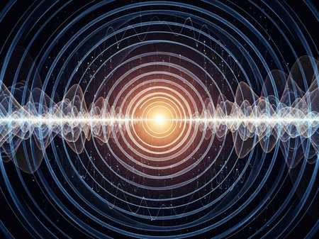 Abstract technology background with lines and circles. 3d rendering toned imageの写真素材