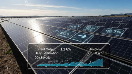 Photovoltaic panels for renewable electricity production, Zaragoza Province, Aragon, Spain.