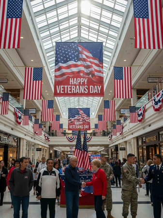 Unidentified people visit The Mall in New York City.の写真素材