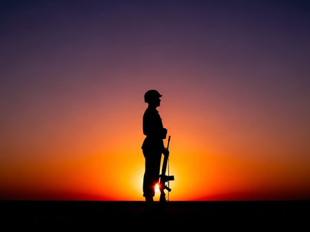 Silhouette of a person at sunset.
