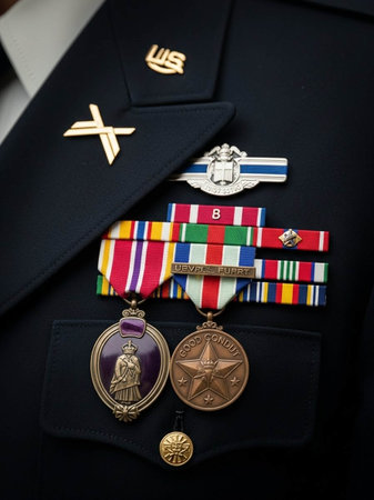 Polish military uniform in Warsaw, Poland.の写真素材