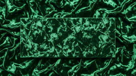 Green velvet background with copy space for text or image. 3d rendering