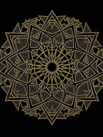 Mandala. Ethnic decorative element. Hand drawn backdrop. Islam, Arabic, Indian, Ottoman motifs