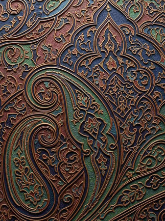 Closeup detail of decorative ornament on the wall of a mosque.