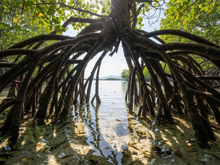 Mangrove tree in the mangrove forest, Thailandの写真素材