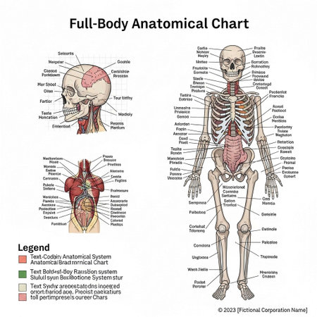 Vector illustration of human body anatomy. Anatomy of human body.
