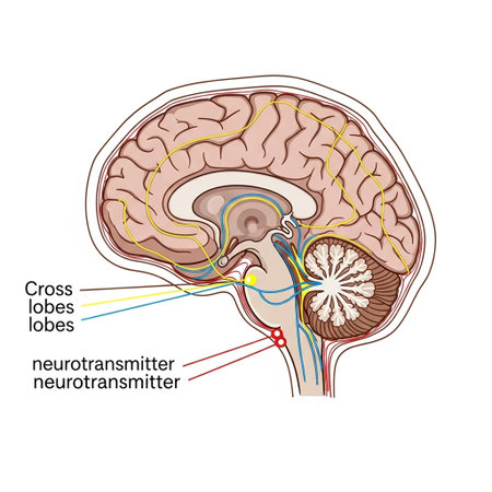 Anatomy of the brain. Vector illustration on white background.