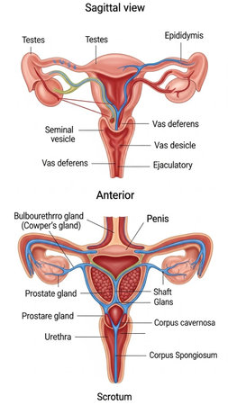 Diagram showing the structure of the female reproductive system. Vector illustrationの写真素材