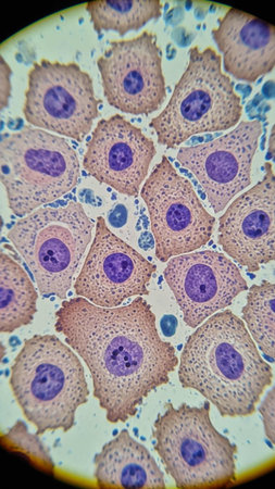 Histopathology of human under microscope view for education in laboratory.の写真素材