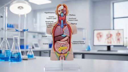 3d rendering of human body anatomy in medical laboratory. Medical background