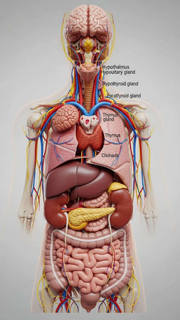 Human Digestive System Anatomy For Medical Concept 3D Illustration
