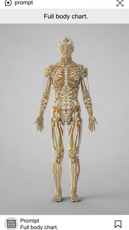 Human skeleton model. Anatomy of human body. 3D rendering