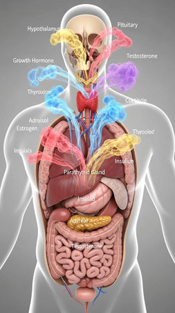 Human Digestive System Anatomy For Medical Concept 3D Illustrationの写真素材