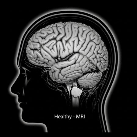 Human brain on a black background
