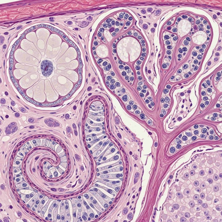 Light micrograph of human pancreas, light micrograph, photo under microscopeの写真素材