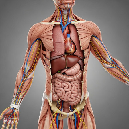 Human body anatomy, digestive system and circulatory system. 3D Renderingの写真素材