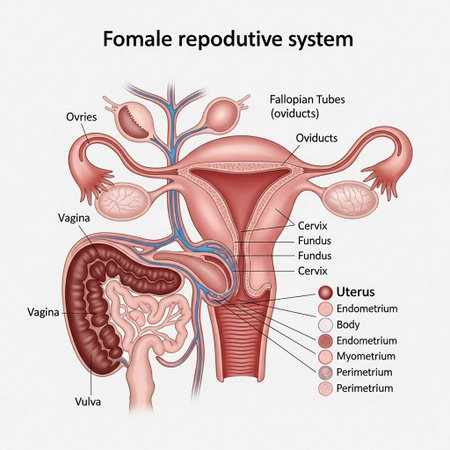 Female Reproductive System. Anatomical structure of the female reproductive system.の写真素材