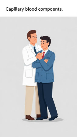 Vector illustration of a doctor comforting a patient.の写真素材
