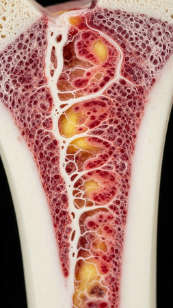 Structure of the human spine. Abdominal pain. Isolated on black backgroundの写真素材