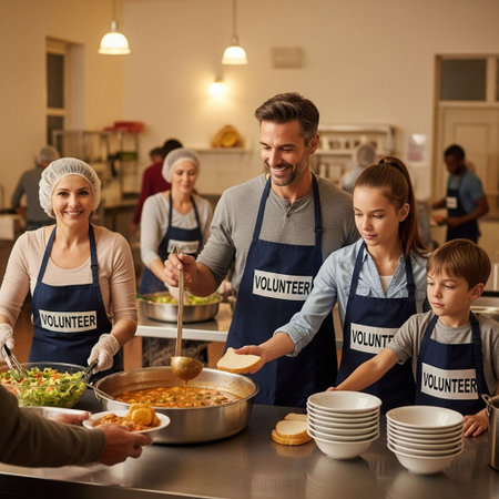 Chef Showing Family How To Cook Food In Kitchenの写真素材