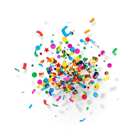 Colorful confetti isolated on white background. Vector illustration. Eps 10.の写真素材