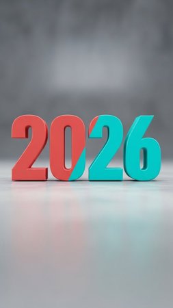 New Year Creative Design Concept - 3D Rendered Image.の写真素材