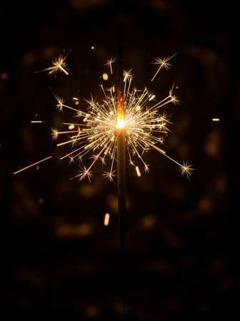 sparkler on a black background. new year and christmasの写真素材