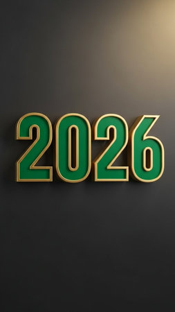 New Year - 3D Rendered Image, isolated on black backgroundの写真素材