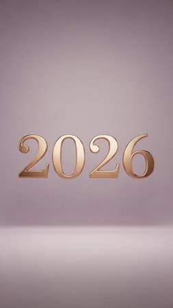 Happy New Year 2016. Gold numbers on a gray background. 3d illustrationの写真素材