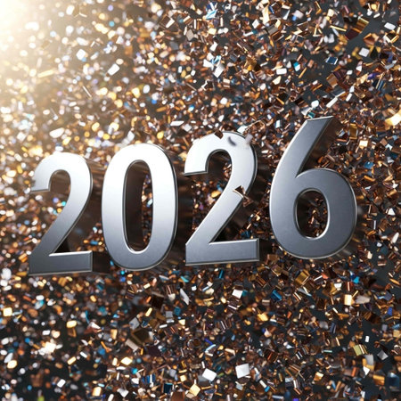 a background of golden confetti. 3D illustrationの写真素材