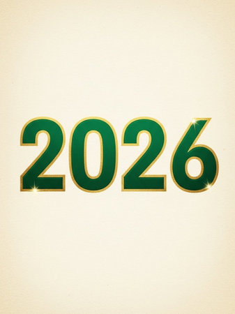 New Year's card in the form of numbers on a light backgroundの写真素材