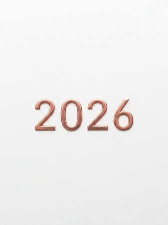 New Year - 3D Rendered Computer Artwork. Isolated on White Backgroundの写真素材