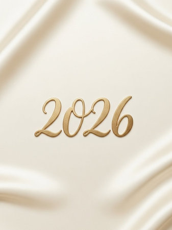 Smooth elegant golden silk background with number. 3d renderの写真素材