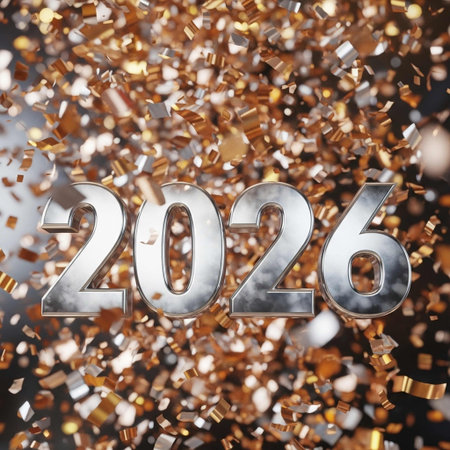 Silver number on bokeh background.の写真素材