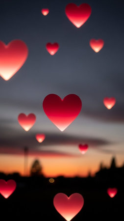 Heart bokeh background valentine's day and love conceptの写真素材