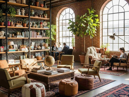 Interior of a luxury home furnishings storeの写真素材