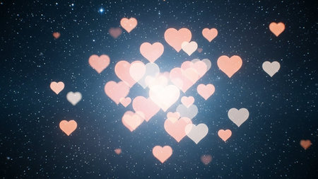 Abstract heart bokeh background. Love Valentine's day background.の写真素材
