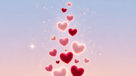 Valentine's day background with hearts. 3D illustration.