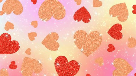 Valentine's day background with hearts and stars. Vector illustration.