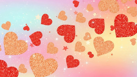 Valentines day background with hearts and stars. Vector illustration.の写真素材
