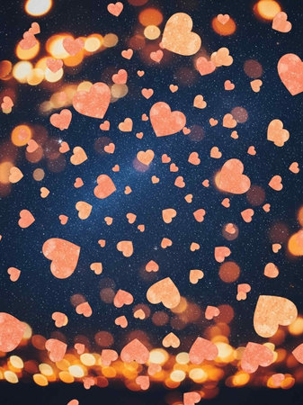 Heart bokeh background. Valentine's day background. Love background.の写真素材